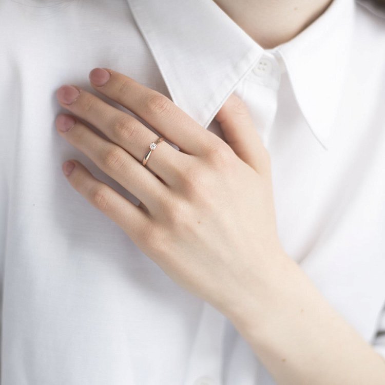 Золота заручальна каблучка з діамантом кб0266lg від ювелірного магазину Онікс - 5