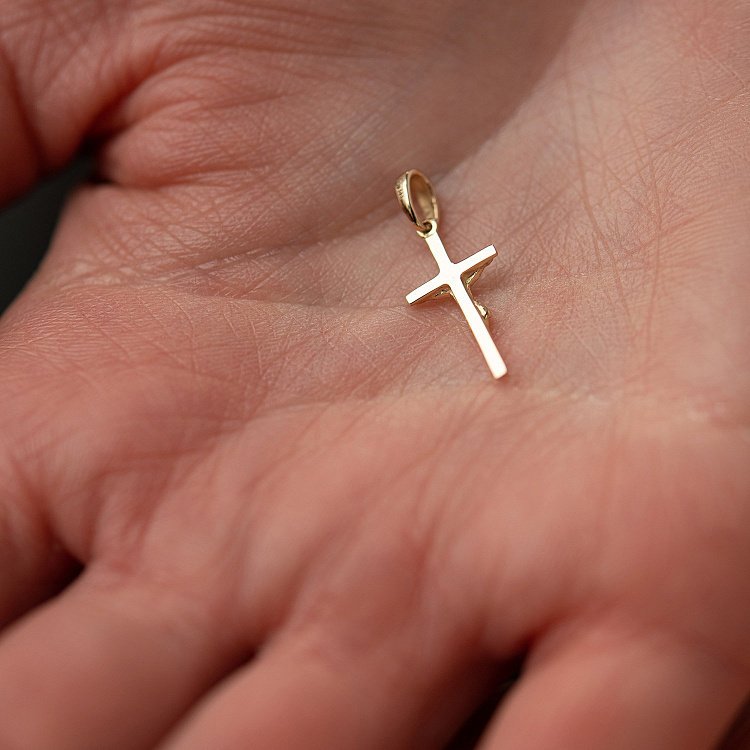 Крестик с распятием в желтом золоте п03800 от ювелирного магазина Оникс - 3