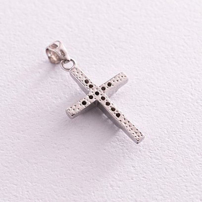 Срібний хрестик з фіанітами 132060 №3