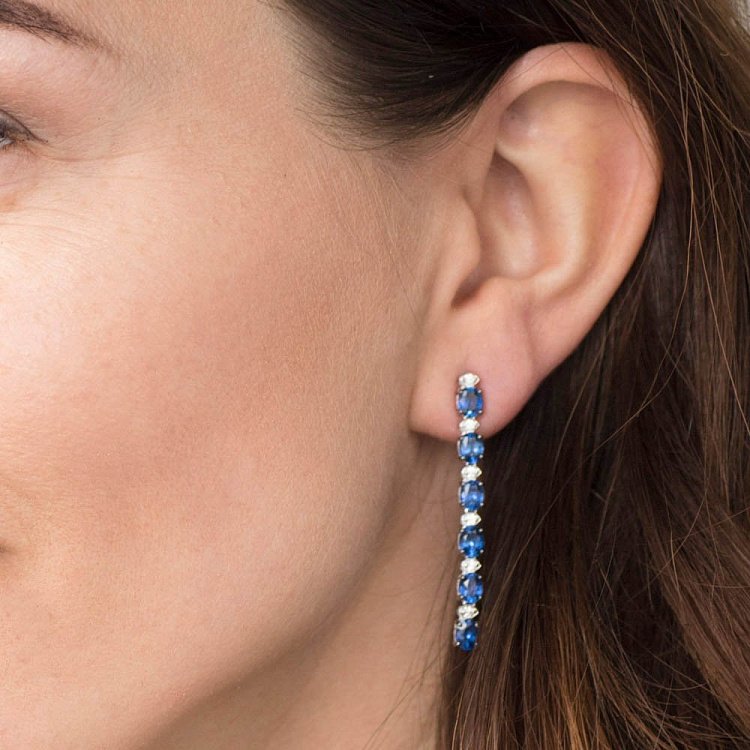 Золоті сережки (сапфір, діамант) сб0122dkn від ювелірного магазину Онікс - 3