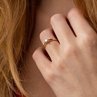 Золотое помолвочное кольцо c сердечком (фианит) к07989 от ювелирного магазина Оникс - 1