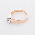 Золотое помолвочное кольцо (фианиты) к03470 от ювелирного магазина Оникс - 1