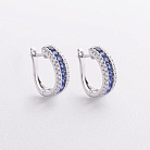 Золоті сережки з діамантами та сапфірами сб0678mi от ювелирного магазина Оникс