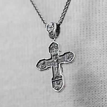 Православний хрест "Розп'яття Христове з деісусом. Ангел Хранитель. Образ Пресвятої Богородиці "Казанська" (чорніння) 132858 №3