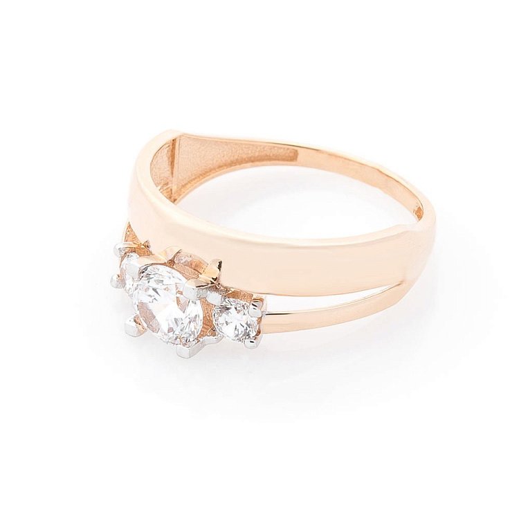 Золотое кольцо с фианитами к05709 - 1 Золотое кольцо с фианитами к05709 от ювелирного магазина Оникс - 1