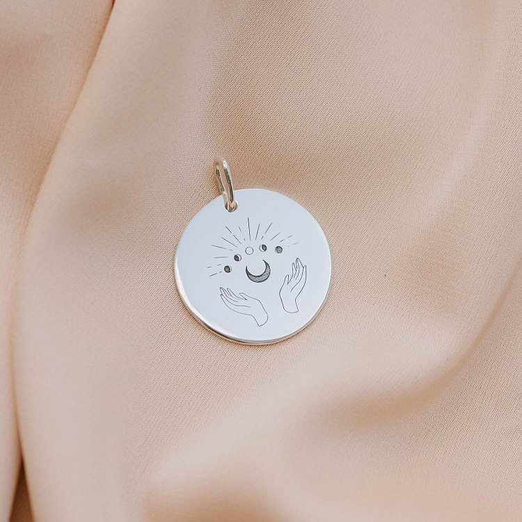 Серебряный кулон "Фазы луны" 132724ф от ювелирного магазина Оникс - 1