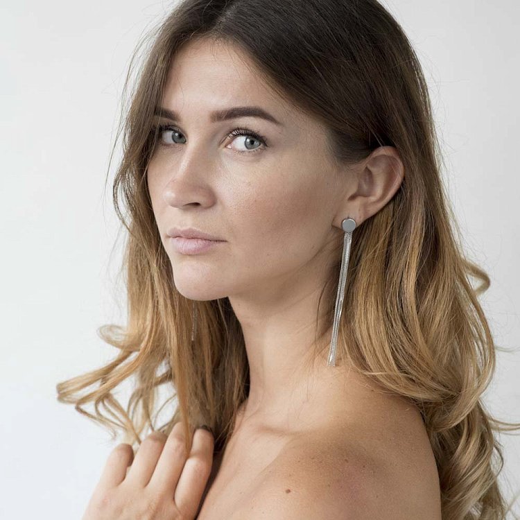 Женские серебряные серьги 122041 от ювелирного магазина Оникс - 2