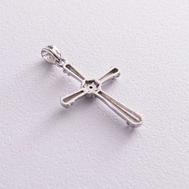 Золотий хрест з фіанітами п02075 від ювелірного магазину Онікс - 2