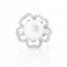 Срібний перстень "Квіточка" (культ. прісн. перли, фіаніти) 111789 от ювелирного магазина Оникс - 1