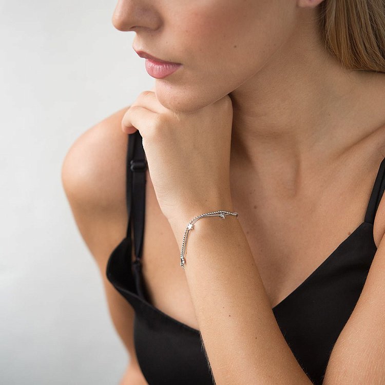 Серебряный браслет "Звездочка" 141274 от ювелирного магазина Оникс - 3