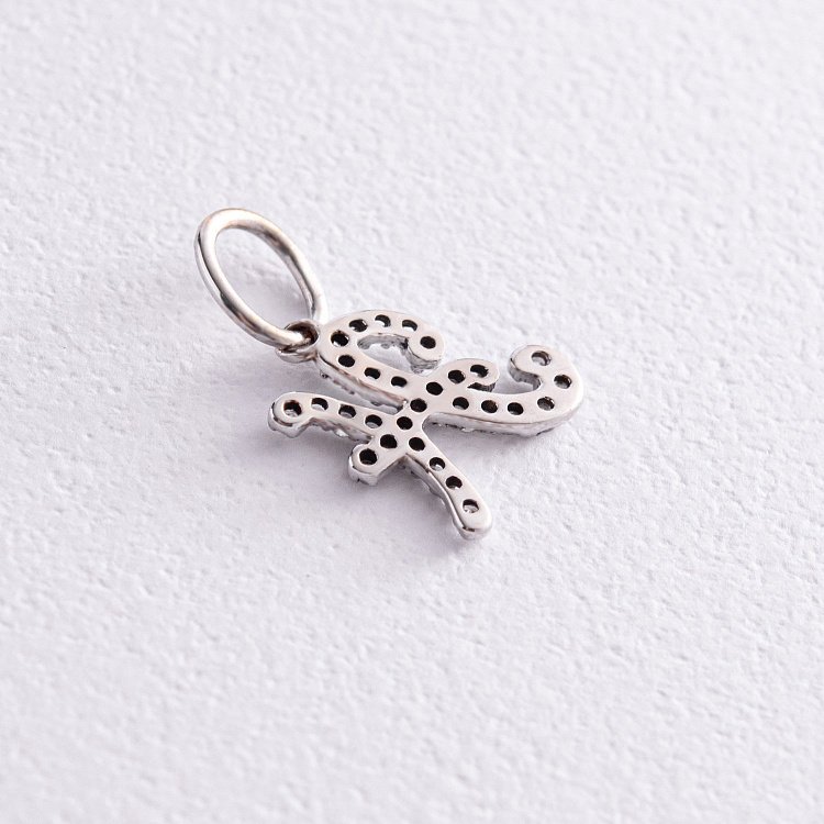 Золотая подвеска "Буква Н" с бриллиантами пН от ювелирного магазина Оникс - 2