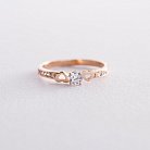Золотое помолвочное кольцо "Сердечки" (фианиты) к05800 от ювелирного магазина Оникс - 6