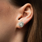 Золоті сережки - пусети "Сердечки" з діамантами сб0613cha от ювелирного магазина Оникс - 3