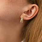 Сережки - кільця в жовтому золоті с08623 от ювелирного магазина Оникс - 3