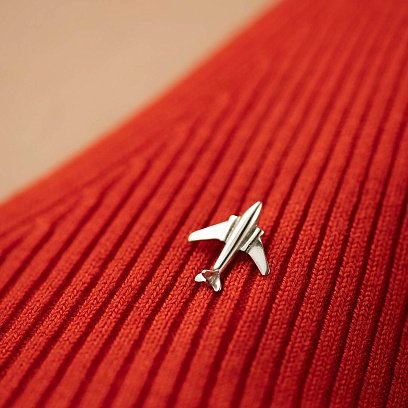 Срібна шпилька "Літак" 20030 №2