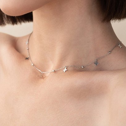 Серебряное колье "Клевер" 181143 №7