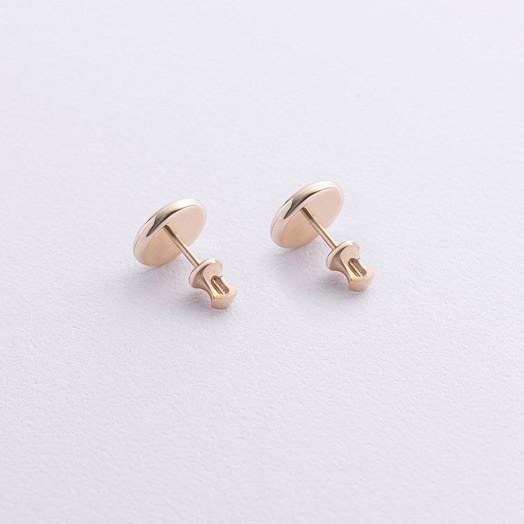 Золотые серьги - пусеты "Клевер" с черными бриллиантами 341161622 от ювелирного магазина Оникс - 2