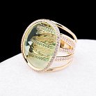 Эксклюзивное золотое кольцо с празиолитом и фианитами к04289 от ювелирного магазина Оникс - 2
