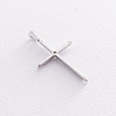 Золотий хрестик з діамантами пб0259y №3