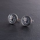 Серебряные запонки "Дикий лев" 25074 от ювелирного магазина Оникс - 3