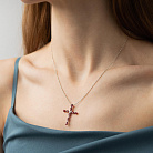 Золотий хрестик з діамантами і рубінами пб0378nl от ювелирного магазина Оникс - 3