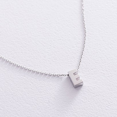 Кольє з буквою "Е" в білому золоті кол01254Е №3