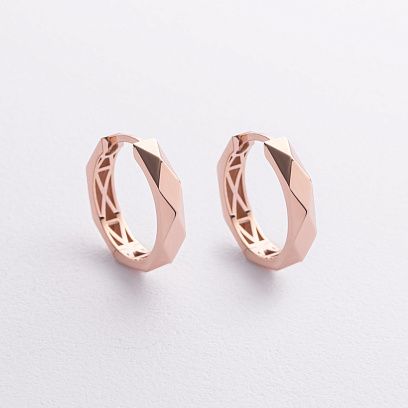 Сережки - кільця в червоному золоті с09311