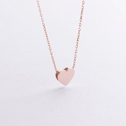 Колье "Сердечко" в красном золоте кол02521