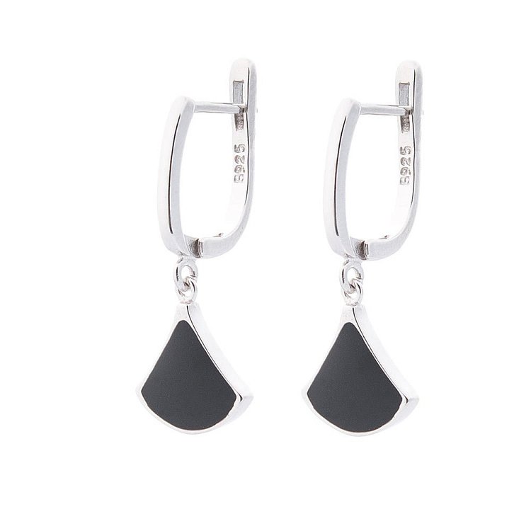 Срібні сережки з емаллю 122301 від ювелірного магазину Онікс - 1