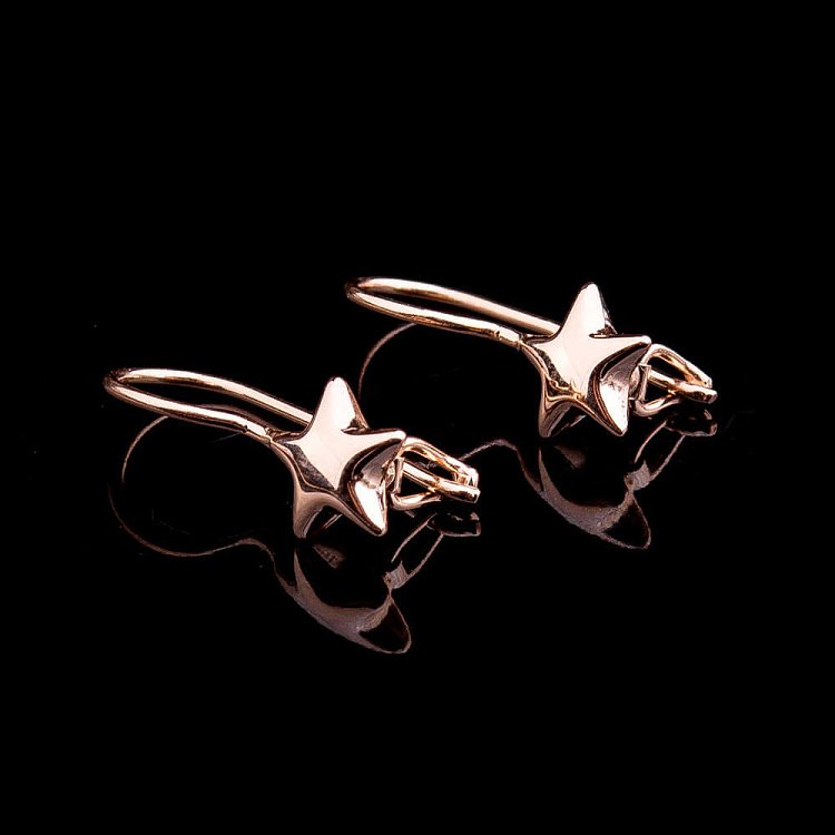 Золотые серьги "Звездочки" с03921 от ювелирного магазина Оникс - 1