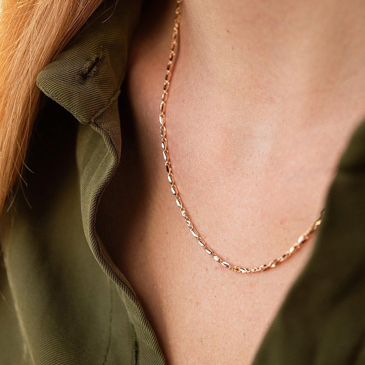 Фантазійний ланцюжок у червоному золоті ц00474 від ювелірного магазину Онікс - 3