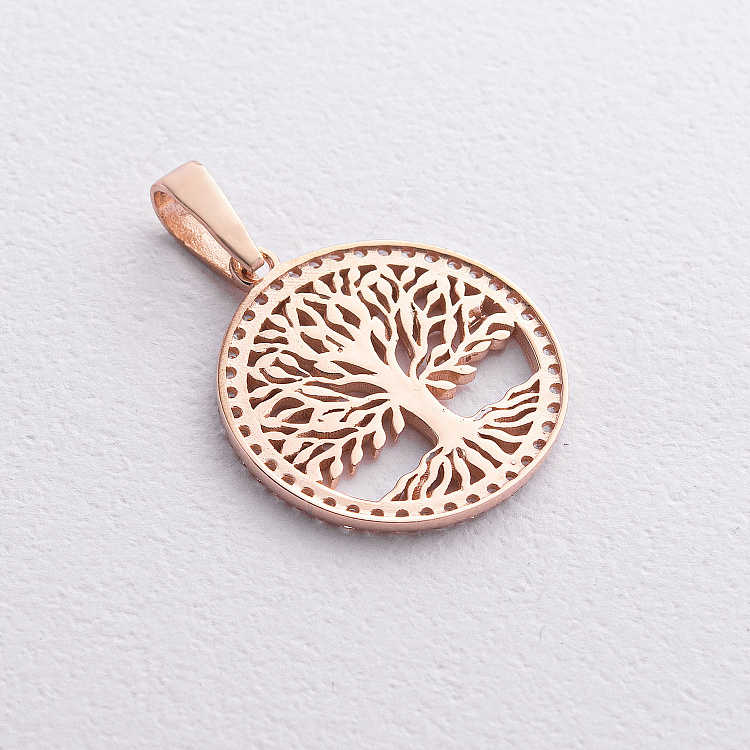 Золотий кулон "Дерево життя" з фіанітами п03013 від ювелірного магазину Онікс - 1