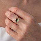 Золотое кольцо с зеленым фианитом к06836 от ювелирного магазина Оникс - 1