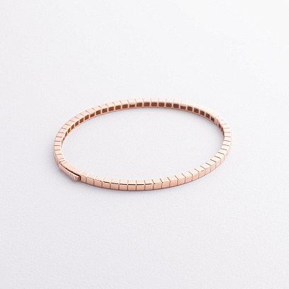 Жорсткий золотий браслет "Кубики" б05613 №4