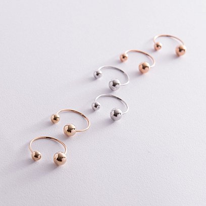 Серьги "Хельга" с шариками (красное золото) с08234 №11