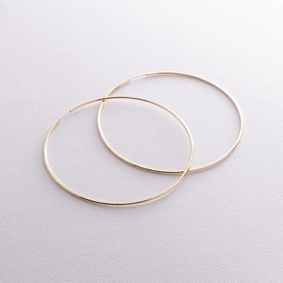 Серьги - кольца в желтом золоте (7.3 см) с08600 №2