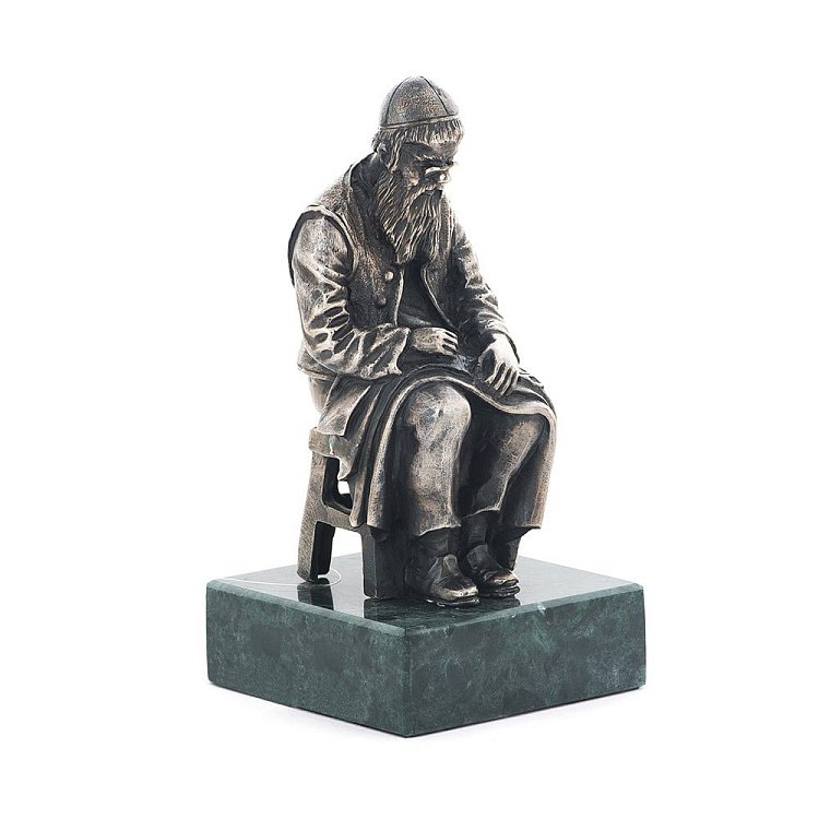 Срібна фігура ручної роботи "Єврейський кравець за роботою" сер00051 від ювелірного магазину Онікс - 3