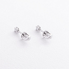 Сережки - пусети з фіанітами (біле золото) с09612 от ювелирного магазина Оникс - 2