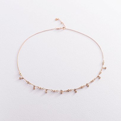 Золотое колье с фианитами кол01412