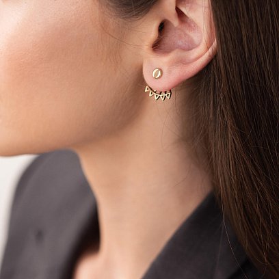 Серьги - джекеты "Фрида" в желтом золоте с07931 №2