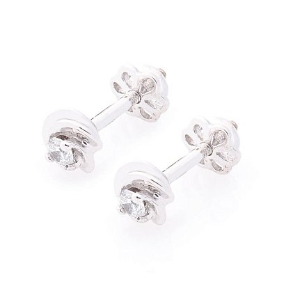 Золоті сережки-пусети з фіанітами с03702