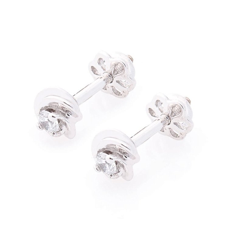 Золоті сережки-пусети з фіанітами с03702 від ювелірного магазину Онікс