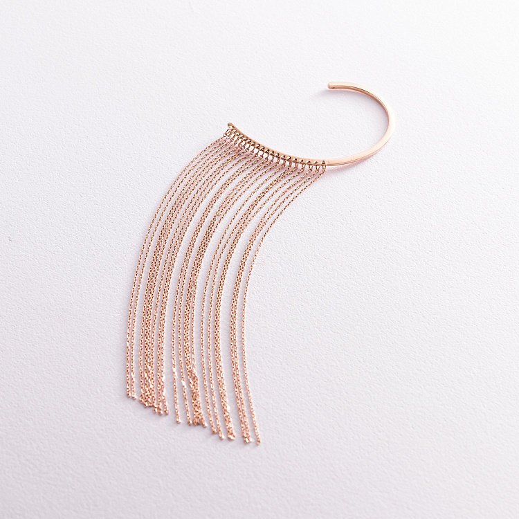 Серьга - каффа "Неповторимость" в красном золоте с07559 от ювелирного магазина Оникс