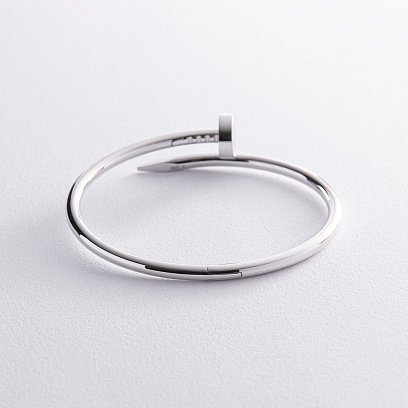 Жорсткий браслет "Цвях" у білому золоті б05466 №7