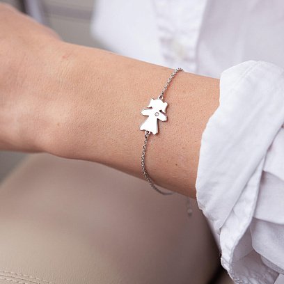 Срібний браслет "Дівчинка" (можливе гравіювання) 2077 №5