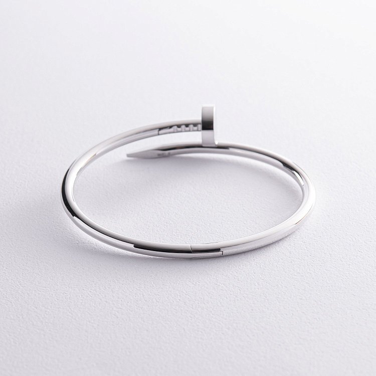 Жорсткий браслет "Цвях" у білому золоті б05466 від ювелірного магазину Онікс - 6