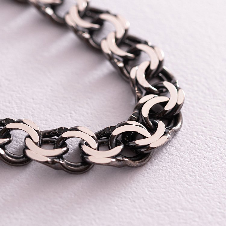 Мужской серебряный браслет (гарибальди 0.8 см) чс21841 от ювелирного магазина Оникс - 2