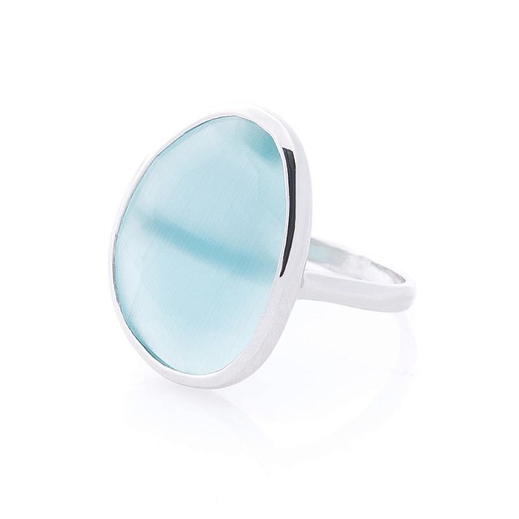 Срібний перстень "Бриз" (ім.улексит) 112098 від ювелірного магазину Онікс