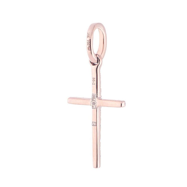 Золотой крестик с бриллиантами пб0071ch от ювелирного магазина Оникс - 1