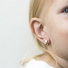 Золоті дитячі сережки "Сердечка" з фіанітами і емаллю с03971р от ювелирного магазина Оникс - 2